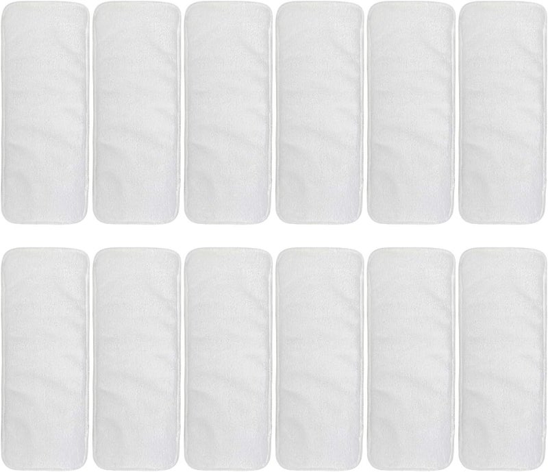 ALVABABY 12pcs Microfiber Inserts, Soft Cloth Diaper Liner, 3-Layer Absorbent Inserts, Reusable Liners for Baby Cloth Diapers - Image 1